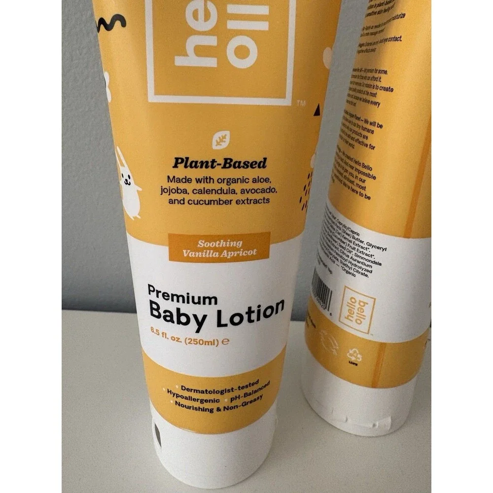 Hello Bello Premium Baby Lotion Soothing Vanilla Apricot 8.5 fl.oz. 2 Pack New!